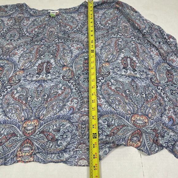 J Jill Tunic Tunic Top Poncho Cover Up Paisley Boho Hippie Lagenlook Artsy M/L - Picture 11 of 11